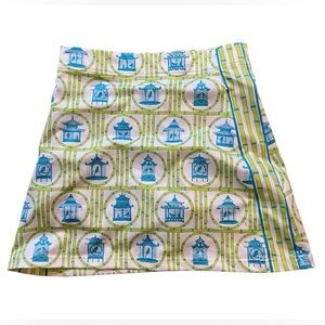 Gretchen Scott Designs A-Line Skirt in Blue and Green